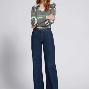 & Other Stories Straight-Leg Gold-Buckle Jeans - High Rise | Size 6, NWT